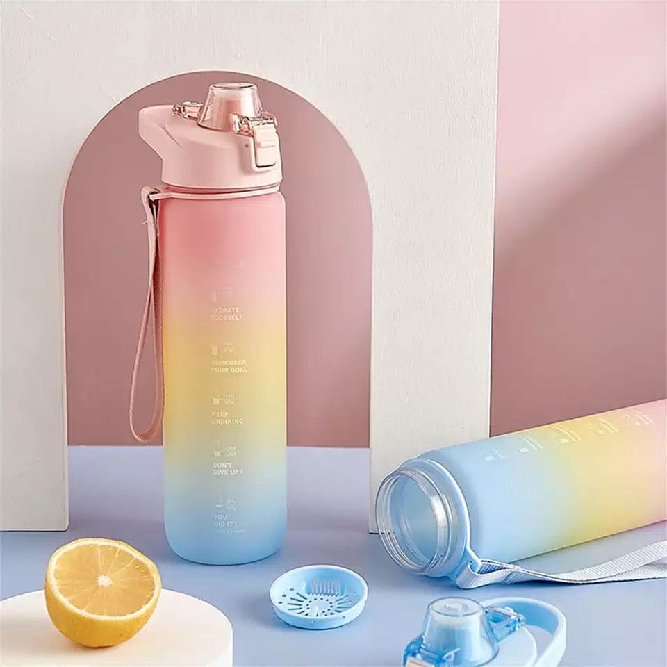 1L Fashion Large Capacity Sport Plastic Drinking Bottle, Time Marker Fitness Jug, Kettle Gym Water Drinking Bottle 1L Fashion Large Capacity Sport Plastic Drinking Bottle, Time Marker Fitness Jug, Kettle Gym Water Drinking Bottle